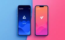 A photograph of two distinct digital wallets