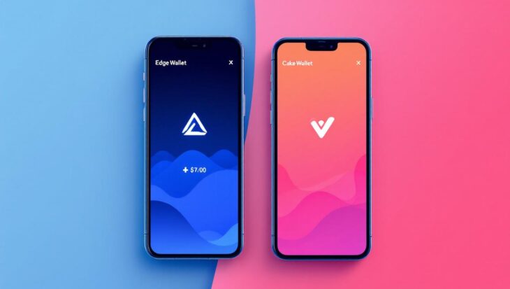 A photograph of two distinct digital wallets