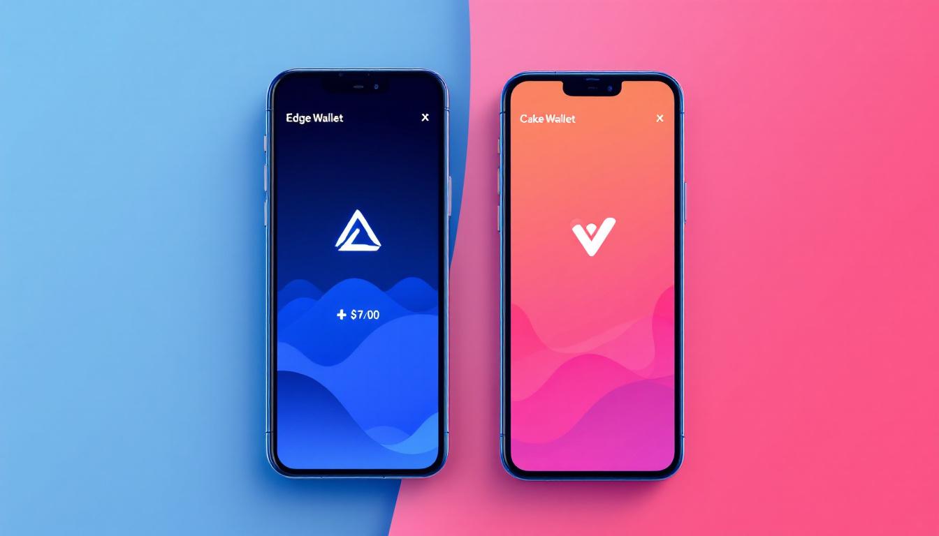 A photograph of two distinct digital wallets