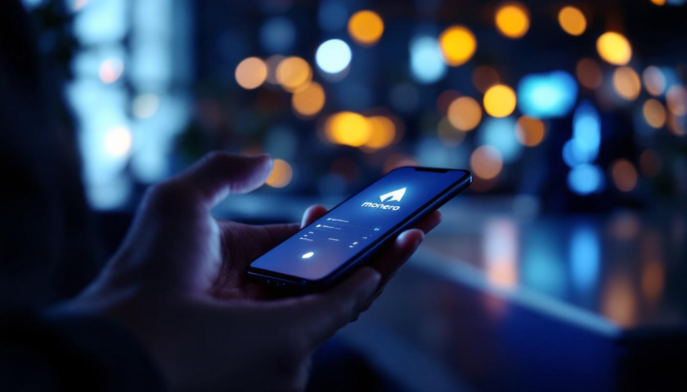 A photograph of a close up of a person confidently making a digital transaction on their smartphone